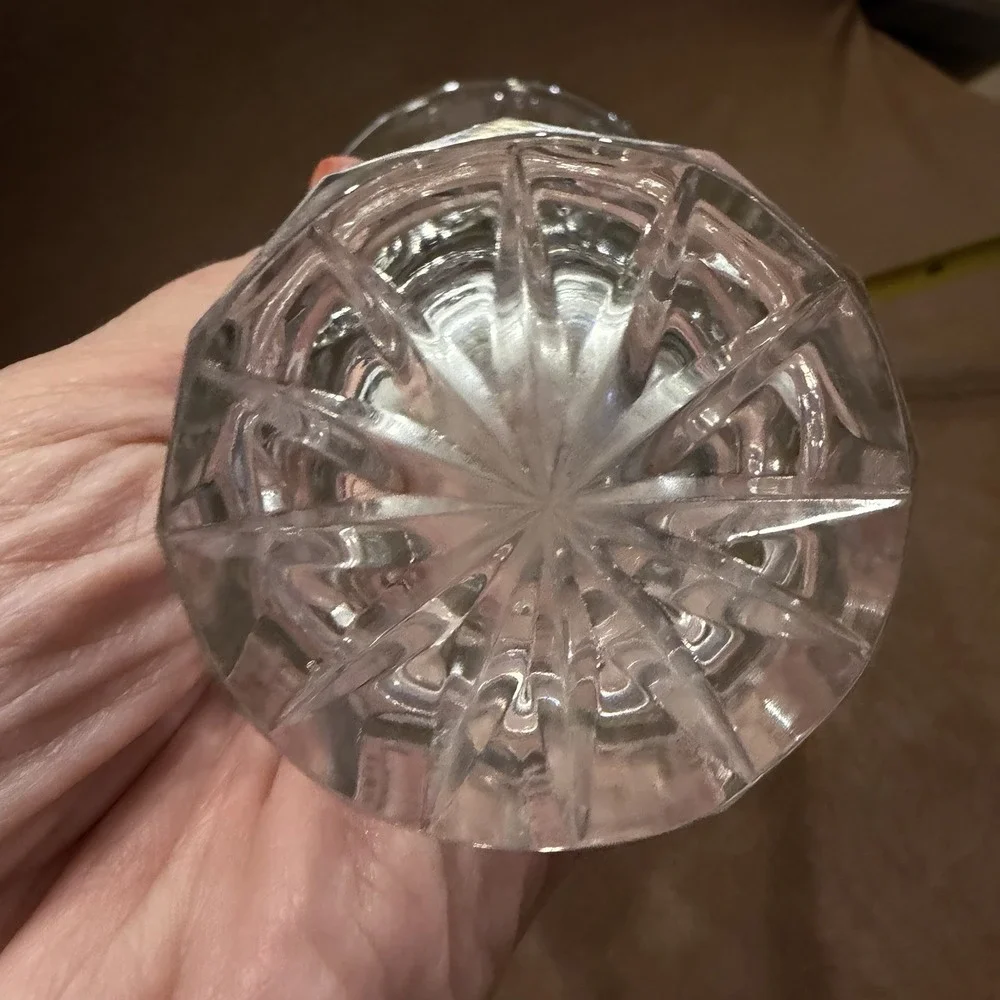 Vintage Lead Crystal Trumpet Bud Vase 7